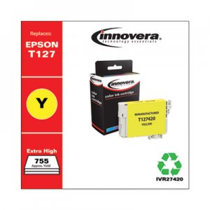 Innovera Remanufactured T127420 (127) Ink, Yellow IVR27420