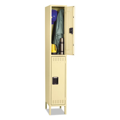 Tennsco Double Tier Locker with Legs, Single Stack, 12w x 18d x 78h, Sand TNNDTS1218361SD DTS1218361
