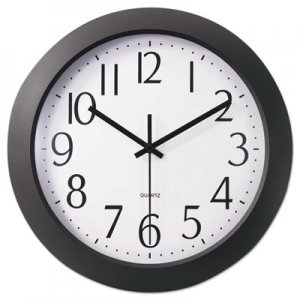 Genpak Whisper Quiet Clock, 12", Black UNV10451