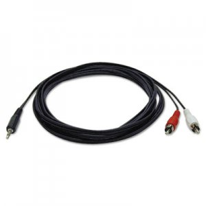 Tripp Lite Audio Cables, 6 ft, Black, 3.5 mm Male; Two RCA Male TRPP314006 P314-006