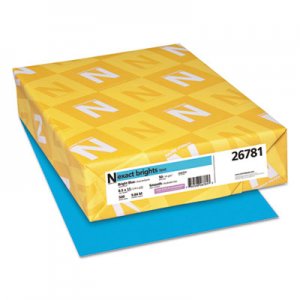 Neenah Paper Exact Brights Paper, 8 1/2 x 11, Bright Blue, 20lb, 500 Sheets WAU26781 26781