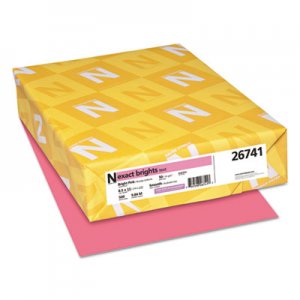 Neenah Paper Exact Brights Paper, 8 1/2 x 11, Bright Pink, 20lb, 500 Sheets WAU26741 26741