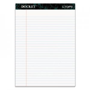 TOPS Docket Ruled Perforated Pads, 8 1/2 x 11 3/4, White, 50 Sheets, 6/Pack TOP63416 63416