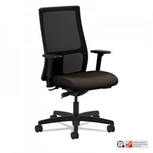 HON Ignition Series Mesh Mid-Back Work Chair, Espresso Fabric Upholstered Seat HONIW103CU49 HIWM2.A.H.M.CU49.T.SB