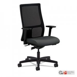 HON Ignition Series Mesh Mid-Back Work Chair, Iron Ore Fabric Upholstered Seat HONIW103CU19 HIWM2.A.H.M.CU19.T