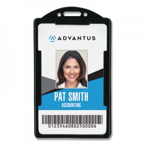 Advantus Vertical ID Card Holders, 2 1/8 x 3 3/8, Black, 25 per Pack AVT75657 75657