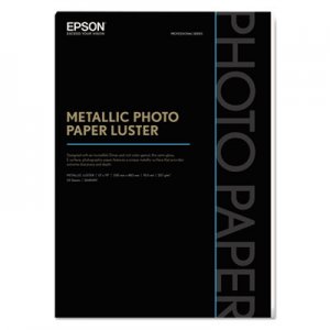 Epson Professional Media Metallic Photo Paper Luster, White, 13 x 19, 25 Sheets/Pack EPSS045597 S045597