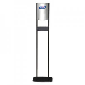 PURELL Elite TFX Floor Stand Dispenser Station, F/1200mL Refills, Chrome/Black, 2/Crtn GOJ2454DS02 2454-DS02