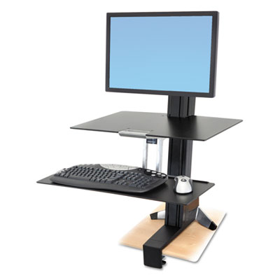 WorkFit by Ergotron WorkFit-S Sit-Stand Workstation w/Worksurface, LCD HD Monitor, Aluminum/Black ERG33351200 33-351-200