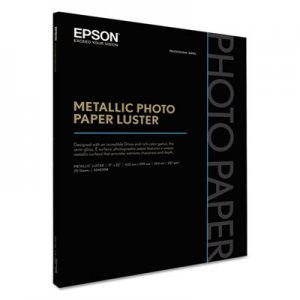 Epson Professional Media Metallic Photo Paper Luster, White, 17 x 22, 25 Sheets/Pack EPSS045598 S045598