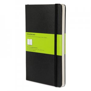 Moleskine Hard Cover Notebook, Plain, 8 1/4 x 5, Black Cover, 192 Sheets HBGMBL17 9788883701146