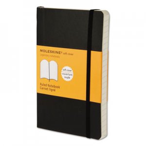 Moleskine Classic Softcover Notebook, Ruled, 5 1/2 x 3 1/2, Black Cover, 192 Sheets HBGMS710 9788883707100