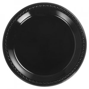 Chinet Heavyweight Plastic Plates, 10 1/4 Inches, Black, Round HUH81410 81410
