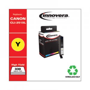 Innovera Remanufactured 6451B001 (CLI-251XL) High-Yield Ink, Yellow IVRCLI251XLY