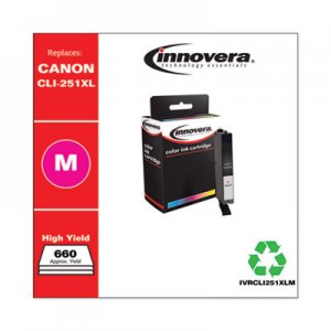 Innovera Remanufactured 6450B001 (CLI-251XL) High-Yield Ink, Magenta IVRCLI251XLM