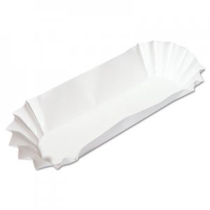 Hoffmaster Fluted Hot Dog Trays, 6w x 2d x 2h, White, 500/Sleeve, 6 Sleeves/Carton HFM610740 610740