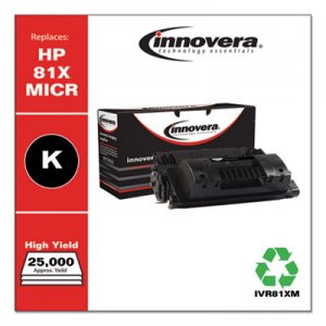 Innovera Reman CF281X(M) (81X MICR) High-Yield Toner, 25000 Page-Yield, Black IVR81XM