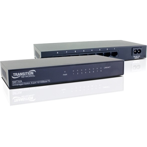 Transition Networks 8-port 10/100Base-TX Compact Unmanaged Switch S8TXA-NA S8TXA