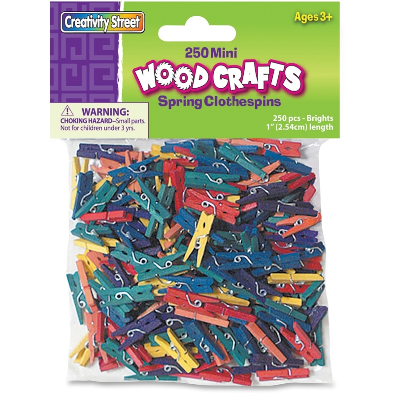 ChenilleKraft WoodCrafts Bright Mini Clothespins 367202 CKC367202
