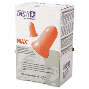 Howard Leight by Honeywell MAX-1 D Single-Use Earplugs, Cordless, 33NRR, Coral, LS 500 Refill HOWMAX1D MAX-1-D