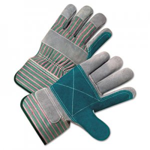 Anchor Brand 2000 Series Leather Palm Gloves, Gray/Green/Red, Large, 12 Pairs ANR2300