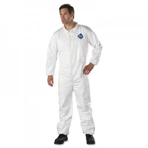 DuPont Tyvek Elastic-Cuff Coveralls, HD Polyethylene, White, 2X-Large, 25/Carton DUPTY125S2XL TY125SWH2X002500