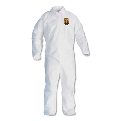 KleenGuard A40 Coveralls, Elastic Wrists/Ankles, X-Large, White KCC44314 417-44314