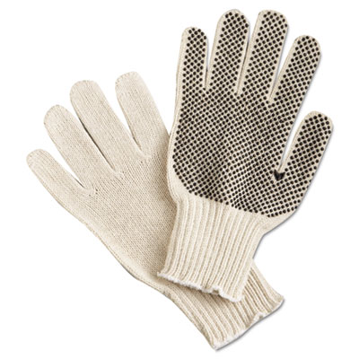 MCR Safety PVC Dot String-Knit Gloves, Cotton/Polyester, Large MPG9650LM 9650LM