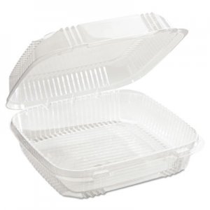 Pactiv ClearView SmartLock Containers, 49oz, 8 13/64 x 8 11/32 x 2 29/32, 200/Carton PCTYCI81120 YCI811200000