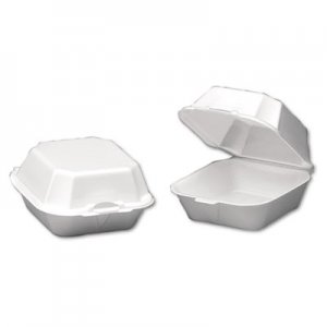 Genpak Foam Sandwich Container, Large, 1-Comp, 5 5/8 x 5 3/4 x 3 1/4, White, 500