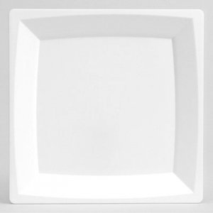 WNA Milan Plastic Dinnerware, Plate, 8.25 in sq, Plastic, White WNAMS9W MS9W