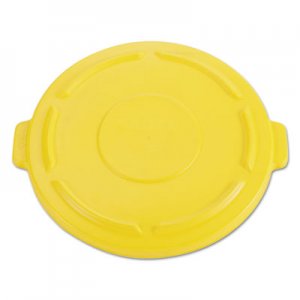 Rubbermaid Commercial Vented Round Brute Flat Top Lid, 24 1/2 x 1 1/2, Yellow RCP264560YEL FG264560YEL