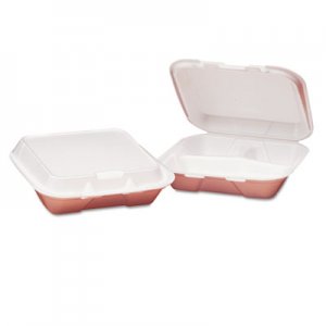 Genpak Foam Hinged Carryout Container, 3-Compartment, 8-4/9x7-5/8x2-3/8, White, 100/Bag GNPSN223 SN223---