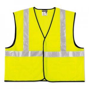 MCR Safety Class 2 Safety Vest, Lime Green w/Silver Stripe, Polyester, 4X-Large RVRVCL2SLX4 VCL2SLX4
