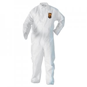 KleenGuard BP A20 Coveralls, MICROFORCE Barrier SMS Fabric, White, Large, 24/Carton KCC49003 KCC 49003