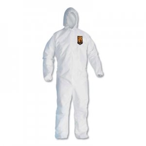 KleenGuard A30 Elastic-Back & Cuff Hooded Coveralls, White, 2X-Large, 25/Case KCC46115 KCC 46115