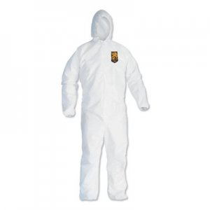 KleenGuard A40 Elastic-Cuff and Ankles Hooded Coveralls, White, 2X-Large, 25/Case KCC44325 KCC 44325