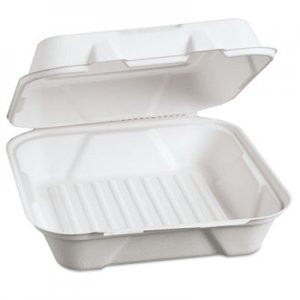 Genpak Harvest Fiber Hinged Containers, 9 x 9 x 3, 100/PK, 2 PK/CT GNPHF200 GNP HF200