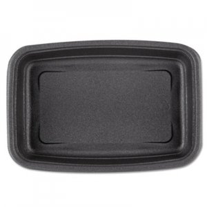 Genpak Microwave-Safe Containers 24oz Plastic Black, 8-3/4x6-1/8x1-1/2, 75/BG 4 BG/CT GNPFPR0243L