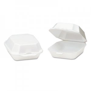 Genpak Foam Hinged Container, Sandwich, 5-1/8x5-1/3x2-3/4, White, 125/Bag, 4 Bags/CT GNP22400 22400