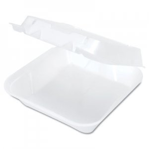 Genpak Snap-It Vented Foam Hinged Container, White, 8-1/4 x 8 x 3, 100/Bag, 2 Bags/CT