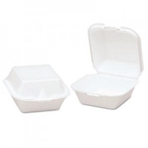 Genpak Snap-It Foam Hinged Sandwich Container, 5-4/5x5-2/3x3-1/8, White, 125/Bag, 4/CT GNPSN225