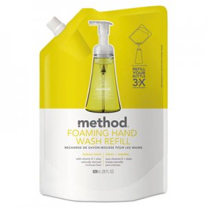 Method Foaming Hand Wash Refill, Lemon Mint, 28 oz Pouch, 6/Carton MTH01365CT 01365CT
