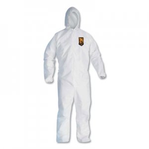KleenGuard A20 Elastic Back, Cuff and Ankles Hooded Coveralls, 4X-Large, White, 20/Carton KCC49117 KCC 49117