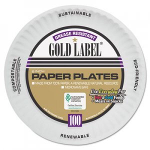 AJM Coated Paper Plates, 6 Inches, White, Round, 100/Pack AJMCP6GOAWH CP6OAWH