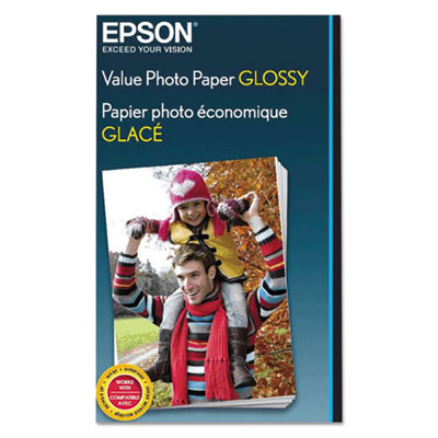 Epson Value Glossy Photo Paper, 9.1 mil, 4 x 6, White, 100 Sheets/Pack EPSS400034 S400034