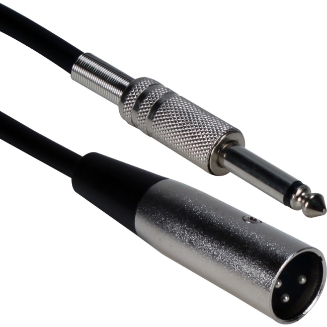 QVS 25ft XLR Male to 1/4 Male Audio Cable XLRT-M25