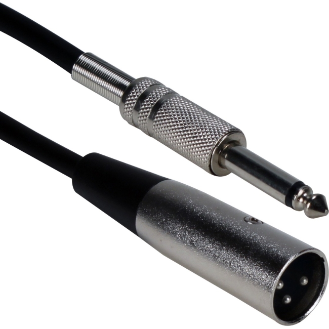 QVS 6ft XLR Male to 1/4 Male Audio Cable XLRT-M06