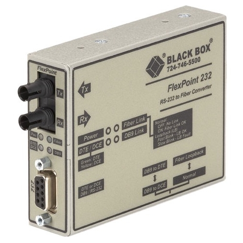 Black Box FlexPoint Modular Media Converter, RS-232 to Fiber, Single-Mode, 30 km, ST ME662A-SST