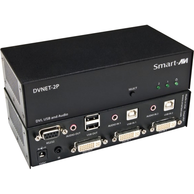 SmartAVI DVNET-2P, 2X1 DVI-D, USB2.0, Audio switch DVN-2PS